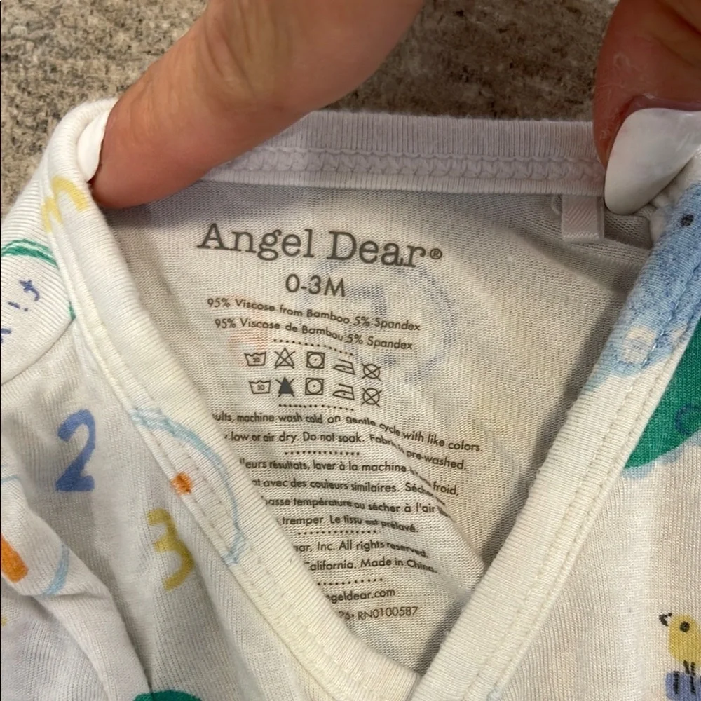 Angel Dear Multicolor Baby Onesie Sleep Outfit Size 0-3 months Viscose Bamboo